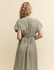 Sage Green Wrap Anola Midi Dress
