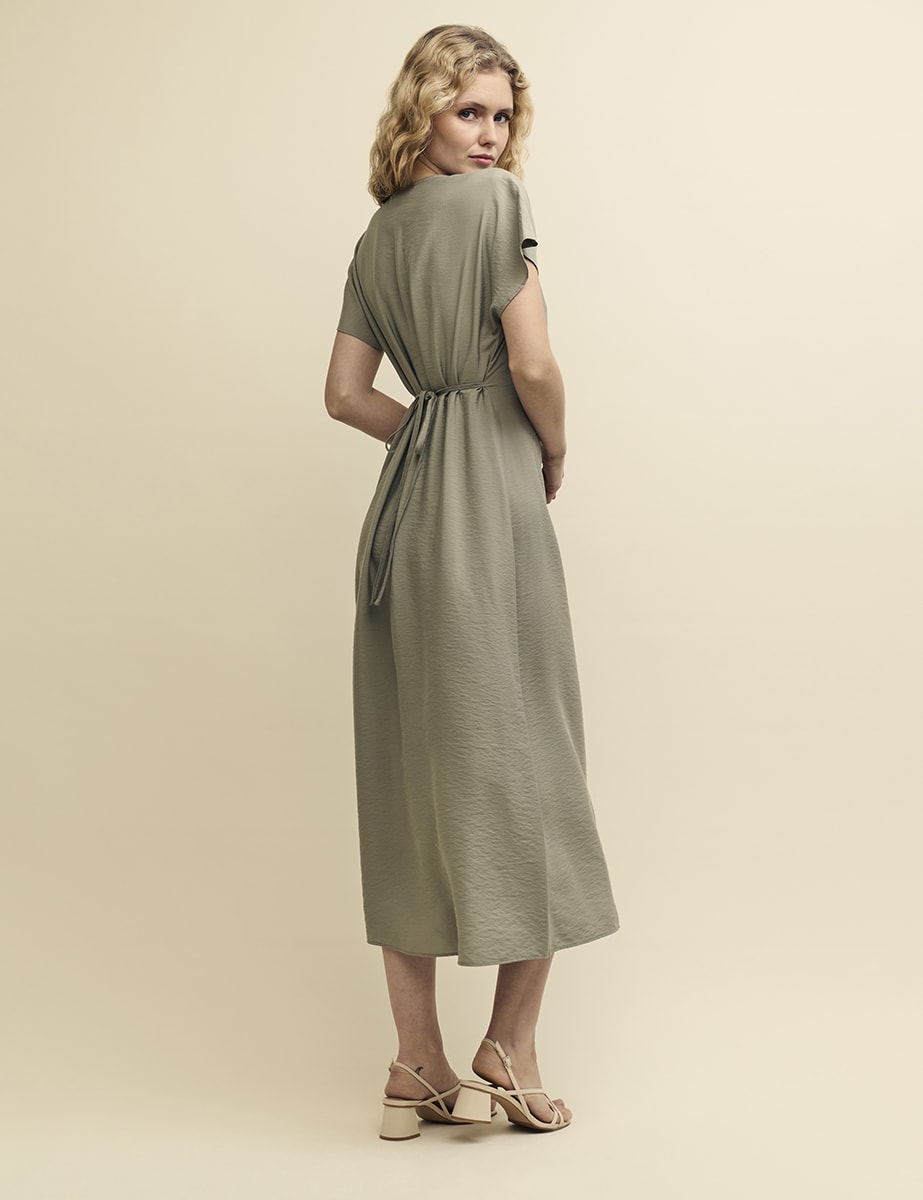 Sage Green Wrap Anola Midi Dress