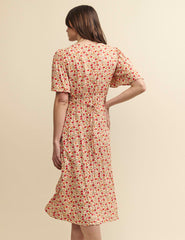 Brown Floral Dee Dee Midi Dress