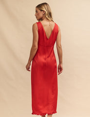 Red Clio Midi Dress