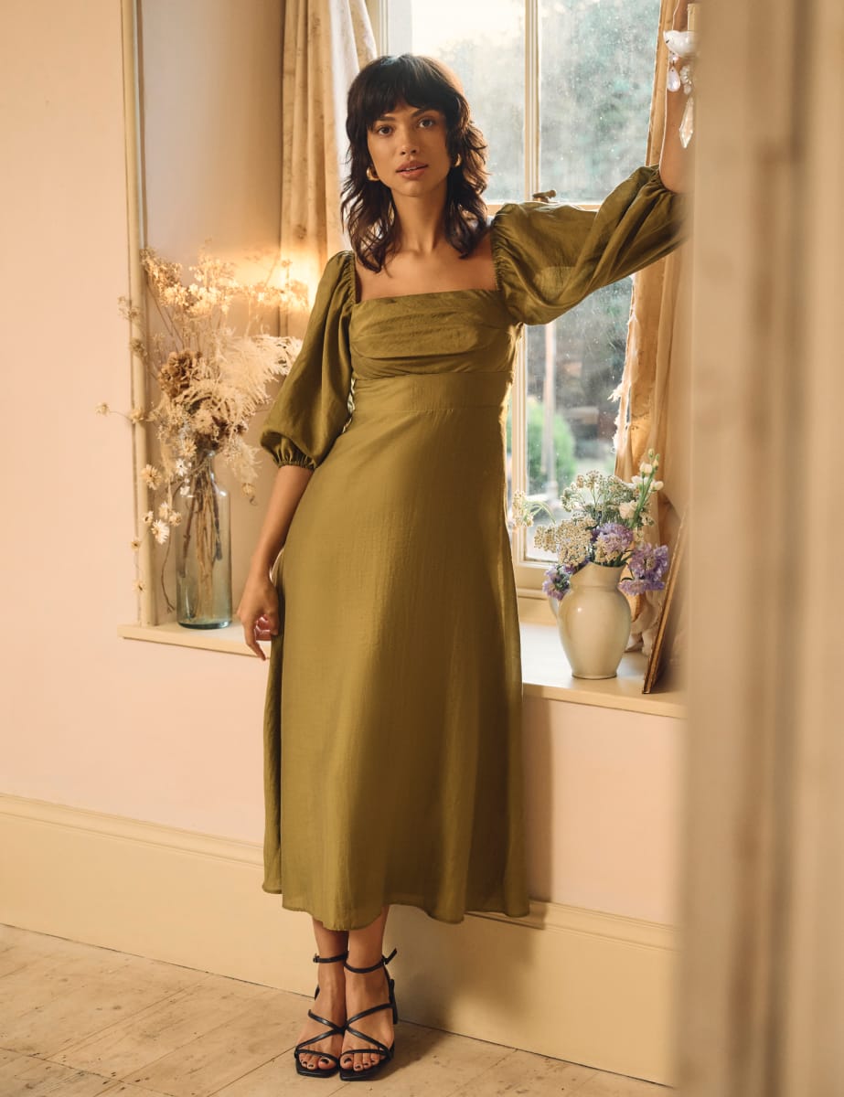 Green Bardot Maxine Midaxi Dress