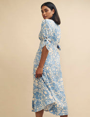 Blue Floral Alexis Midi Dress