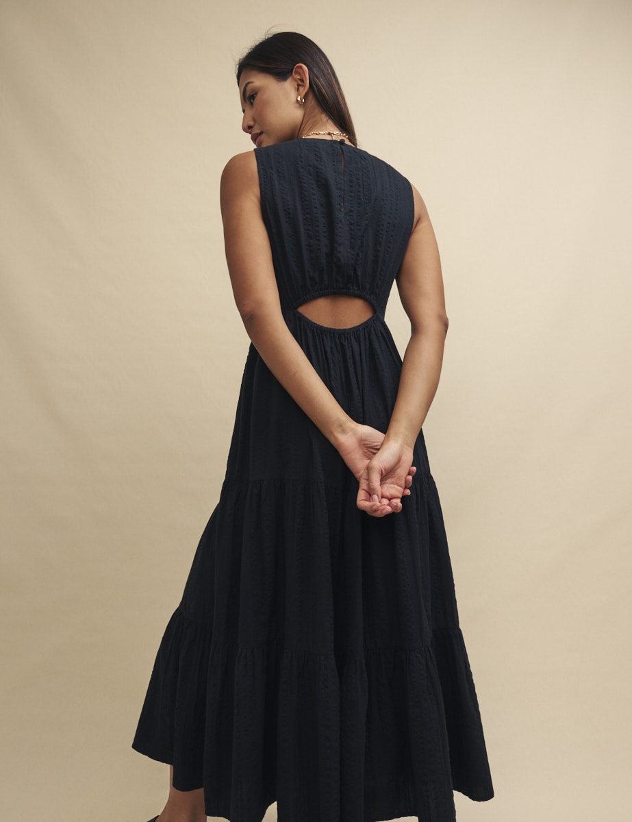 Black Tiered Astrid Maxi Dress