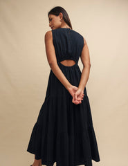 Black Tiered Astrid Maxi Dress