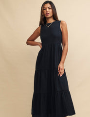Black Tiered Astrid Maxi Dress