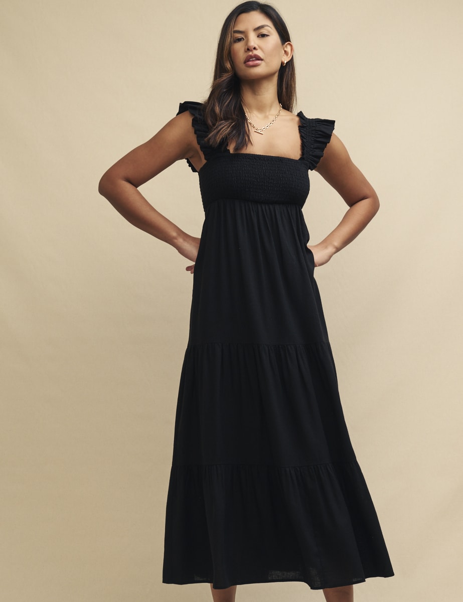 Black Maya Midi Dress