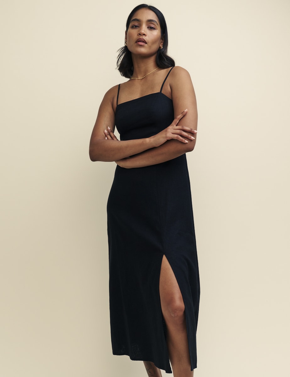 Petite Black Maddy Midi Dress