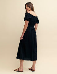 Black Bardot Genevieve Midi Dress