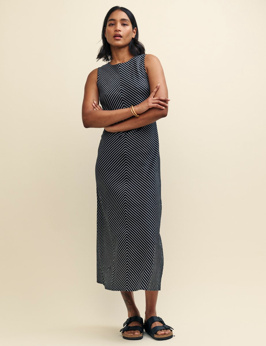 Black Striped Lia Maxi Dress