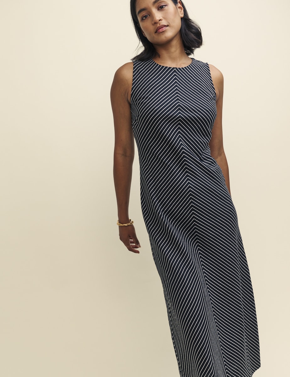 Petite Black Striped Lia Maxi Dress