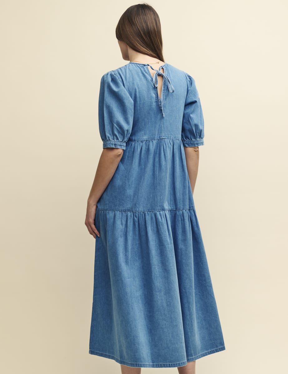 Denim Blue Smock Rochelle Midi Dress