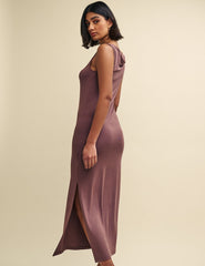 Dusky Pink Cowl Neck Camille Maxi Dress