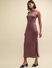 Dusky Pink Cowl Neck Camille Maxi Dress