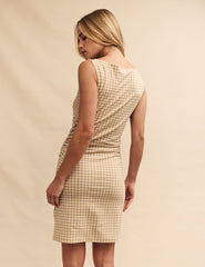 Cream Checked Wyoming Mini Dress