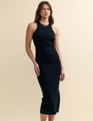 Black Jersey Brighton Midi Dress
