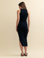 Black Jersey Brighton Midi Dress