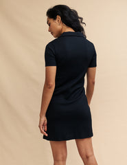 Black Reed Jersey Mini Dress