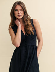 Black Sleeveless Starlight Midi Dress