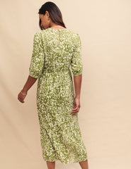 Green Printed Rachel Midi Dress