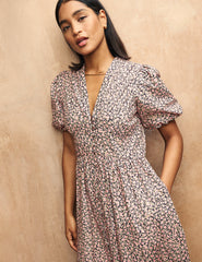 Pink Rose Print Starlight Midaxi Dress