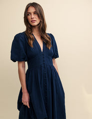 Navy Blue Starlight Midaxi Dress
