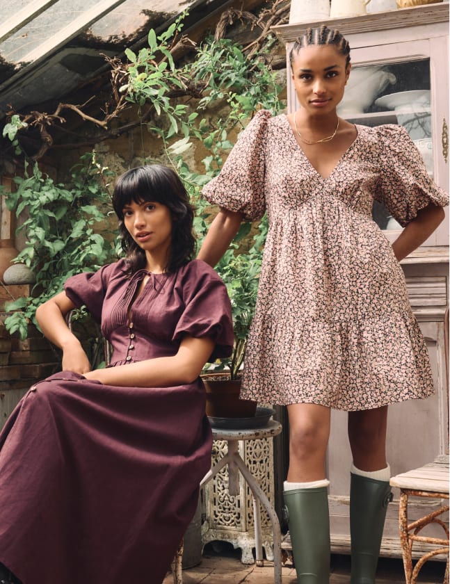 Pink Rose Print Vienna Mini Dress