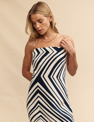 Black & White Abstract Stripe Ruthie Maxi Dress