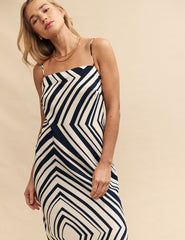 Black & White Abstract Stripe Ruthie Maxi Dress