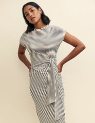 Cream Stripe Jersey Dakota Midi Dress