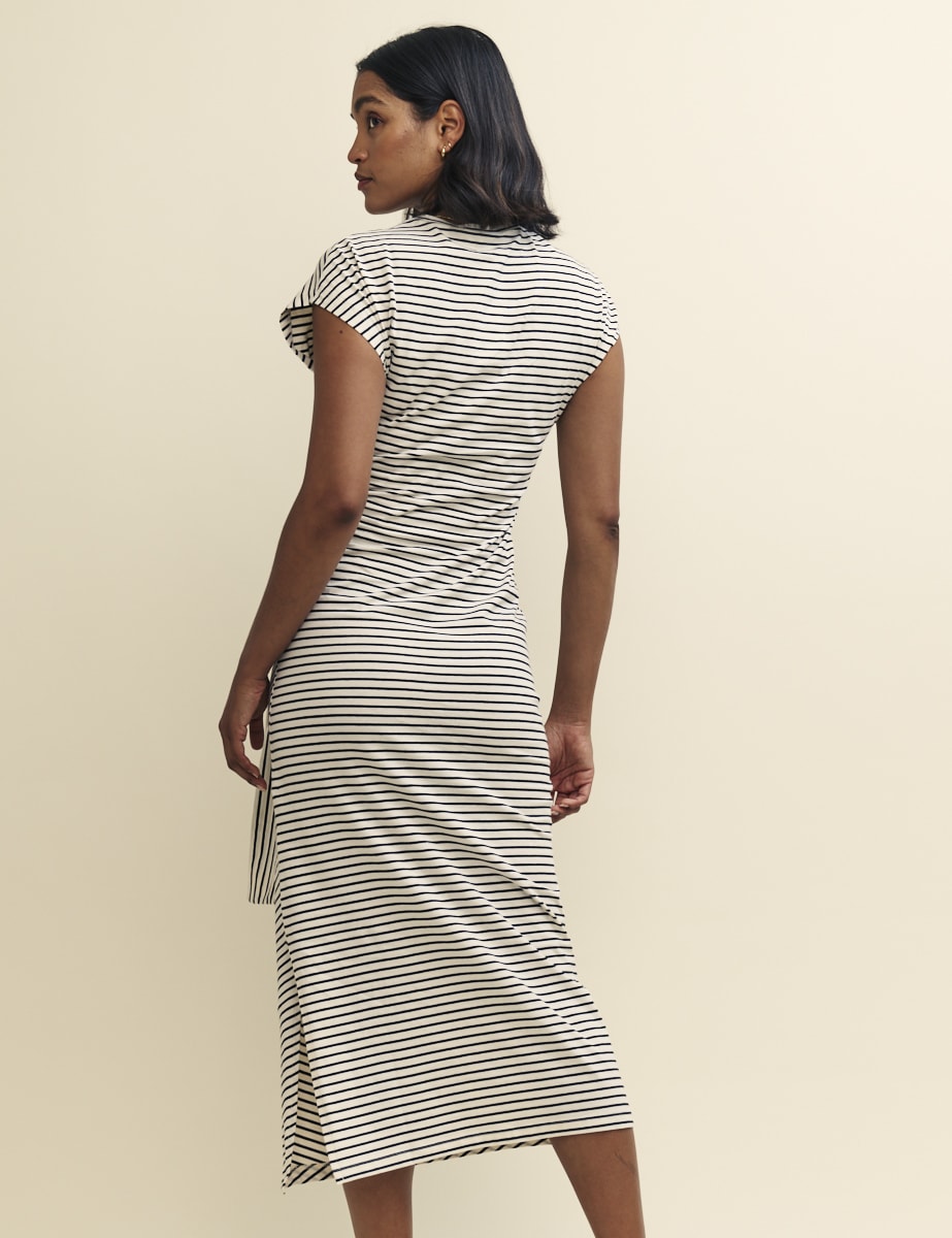 Cream Stripe Jersey Dakota Midi Dress