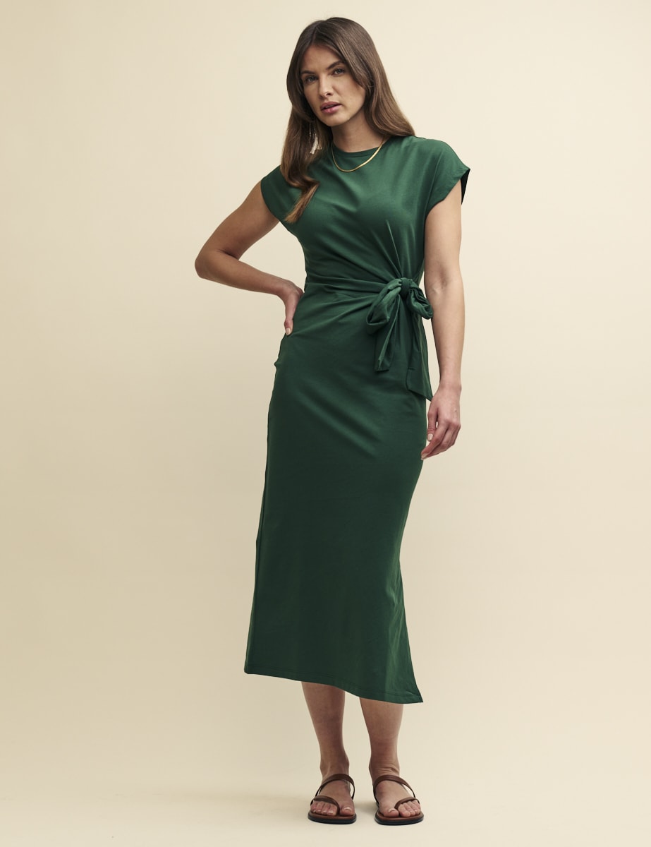 Green Jersey Dakota Midi Dress