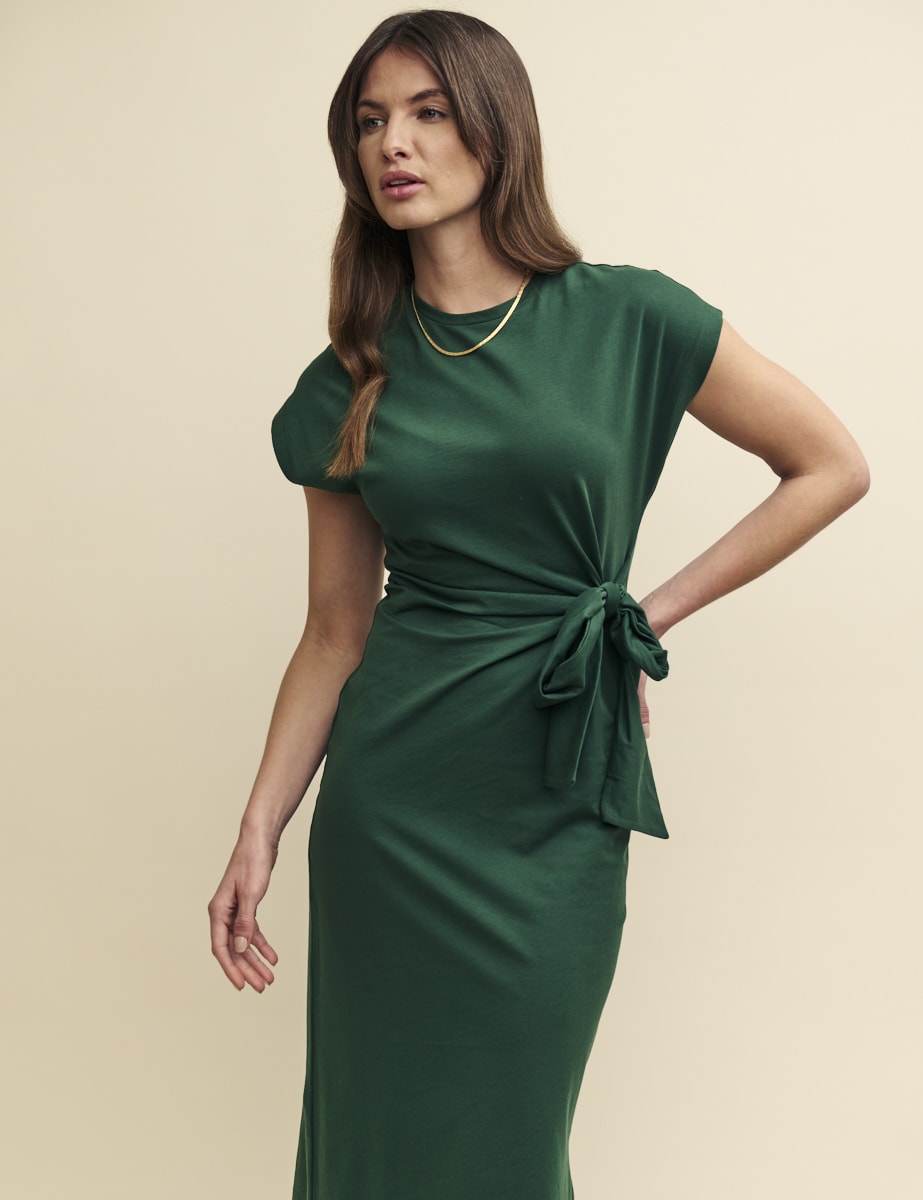Green Jersey Dakota Midi Dress