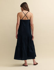 Black Tiered Etain Maxi Dress