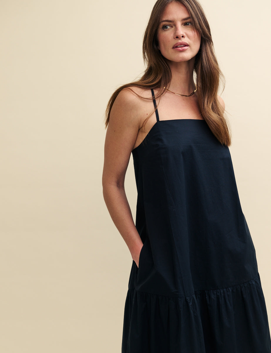 Black Tiered Etain Maxi Dress