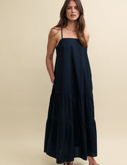 Black Tiered Etain Maxi Dress