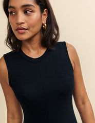 Black A-line Denver Midi Dress