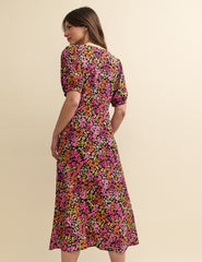 Pink Floral Bonnie Midi Dress