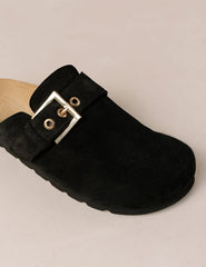 Alohas Black Suede Clogs