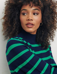 Green And Navy Striped Jumper