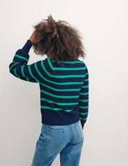 Green And Navy Striped Jumper