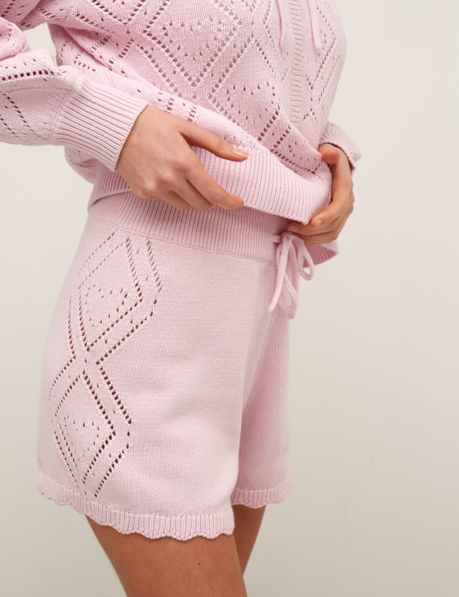 Pink Pointelle Stitch Short