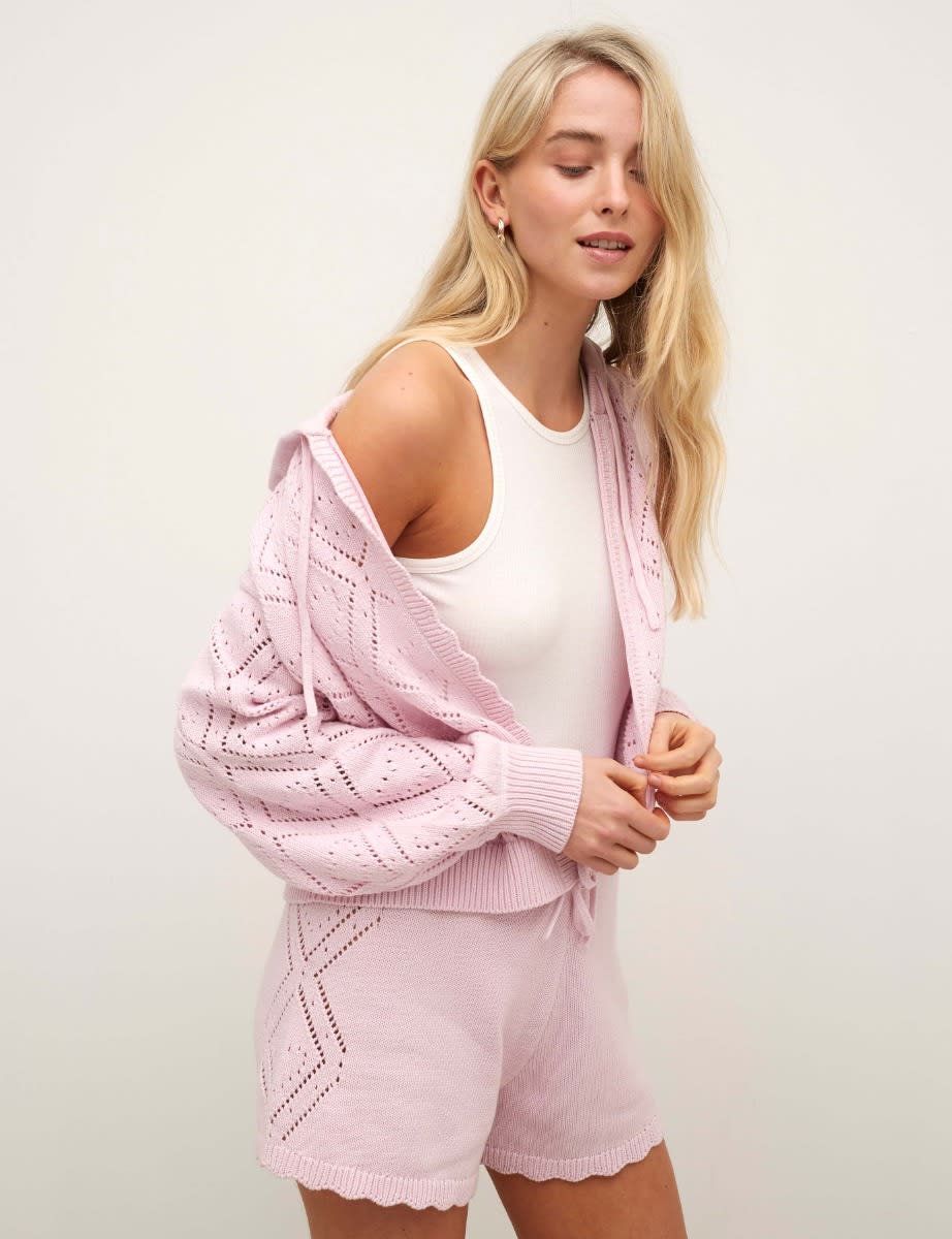 Pink Pointelle Stitch Short