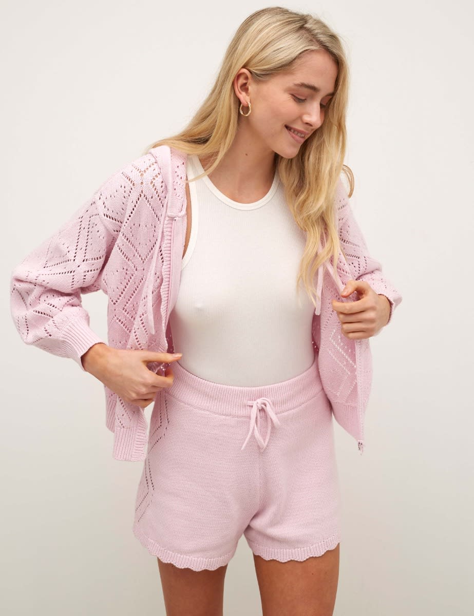 Pink Pointelle Stitch Short