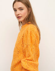 Orange Interest Stitch Pointelle Jumper