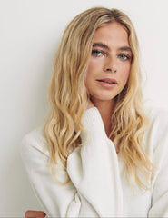 Cream Long Line Slouchy V-Neck Jumper