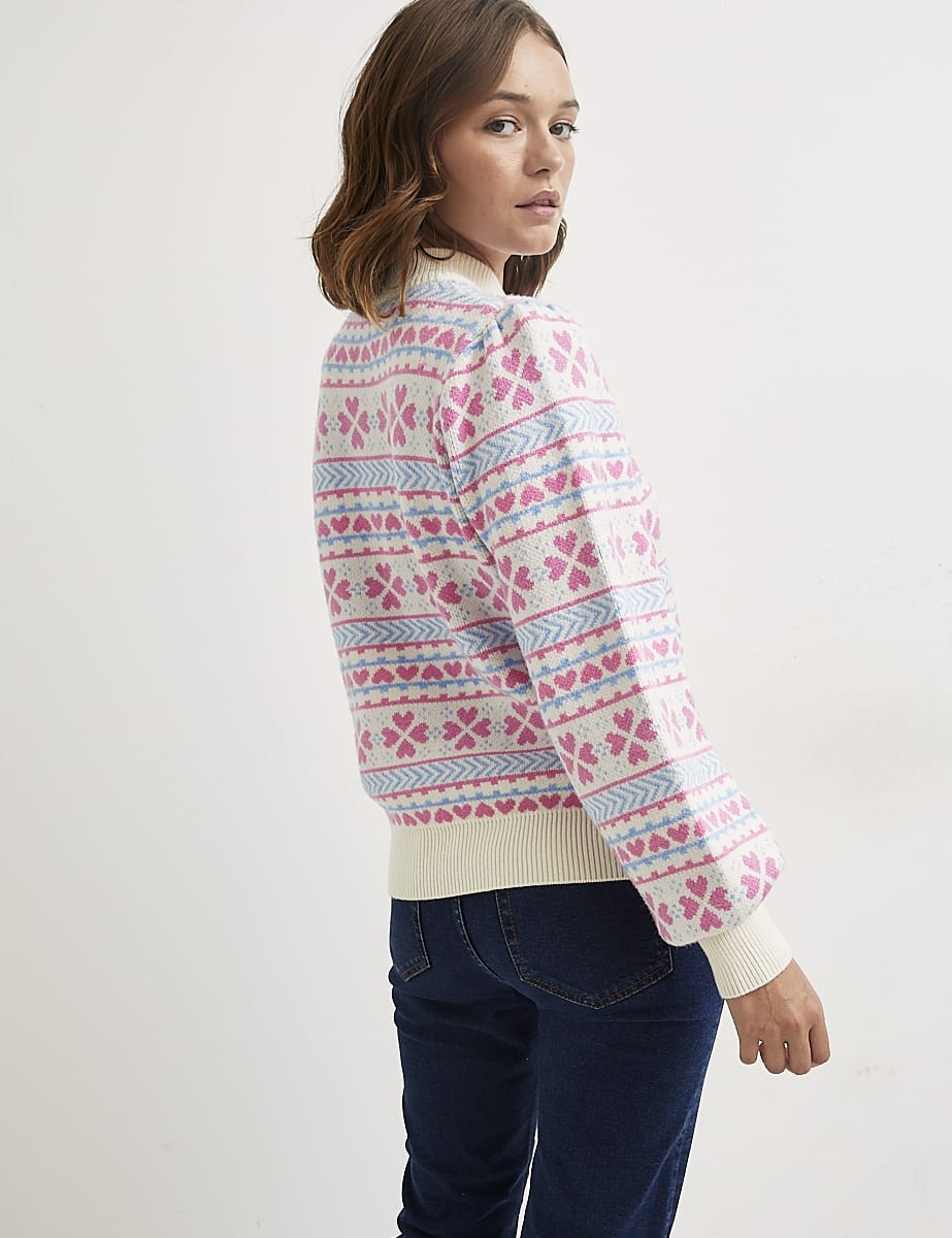 Multi Heart Jacquard Full Sleeve Jumper