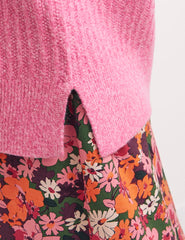 Pink V Neck Oversized Vest