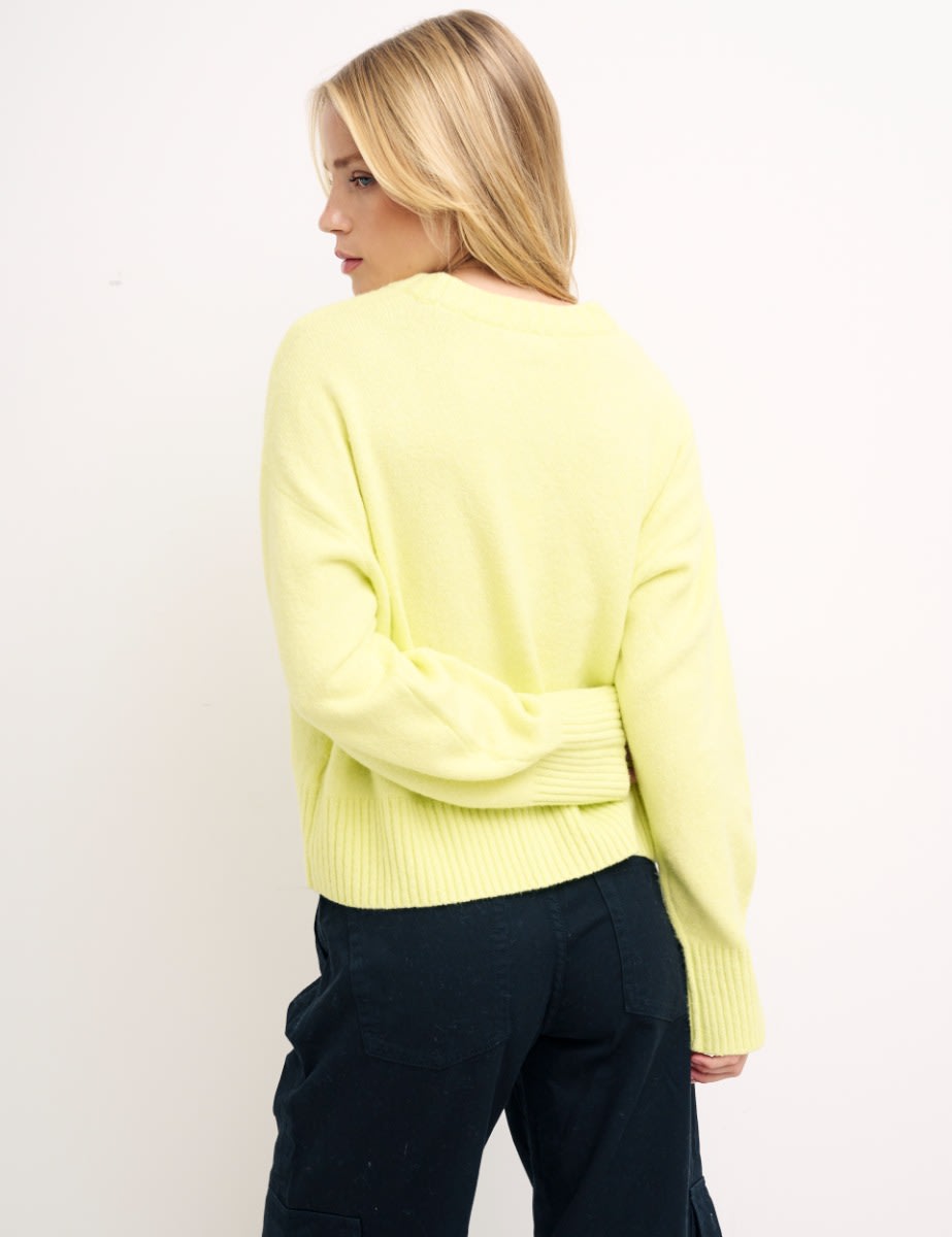 Green 3 Button Cardigan