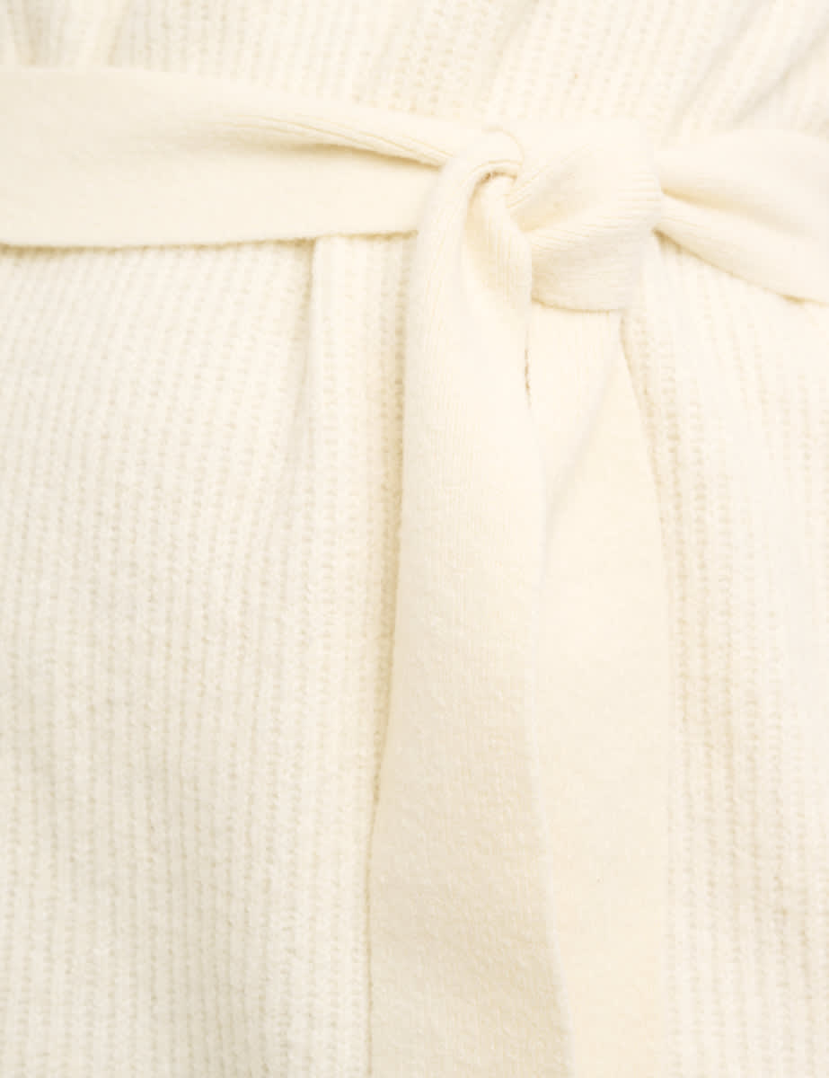 Cream Belted Jumper Mini Dress