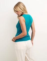 Teal Knitted Rib Vest